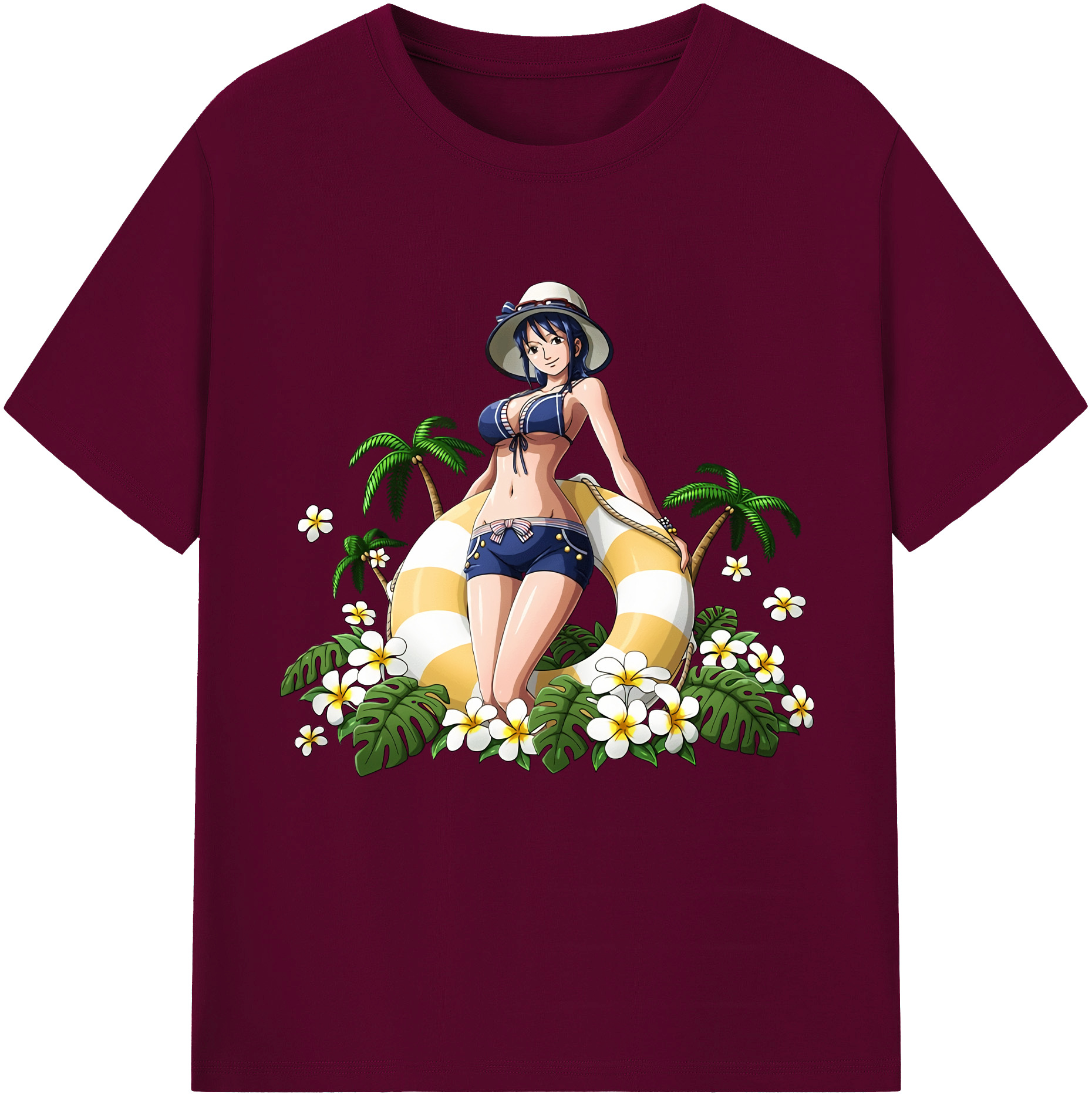 ワンピース ニコ・ロビン ONE PIECE Nico Robin レディースカジュアルプリントTシャツ（綿100％）